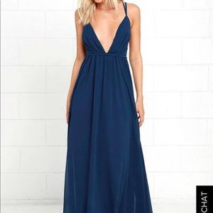 Lulus flutterfreely Navy Blue Dress